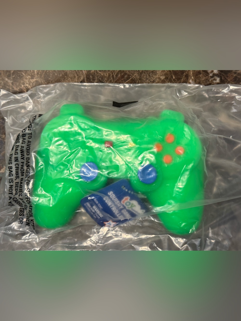 Toymendous Kids Soft Squishy Game Controller Toy - Green NEW in bag.